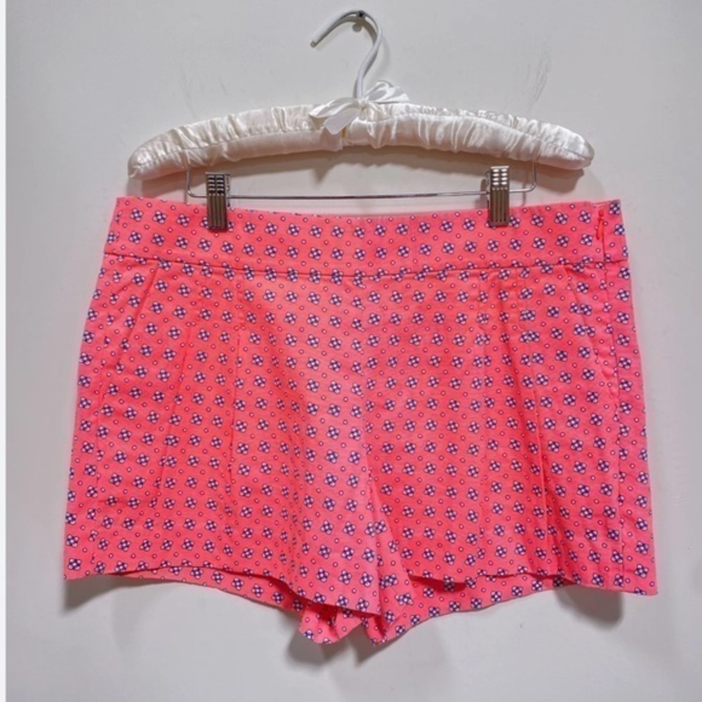 J.Crew Hot Pink Neon Pink Printed Bermuda Shorts Size 4